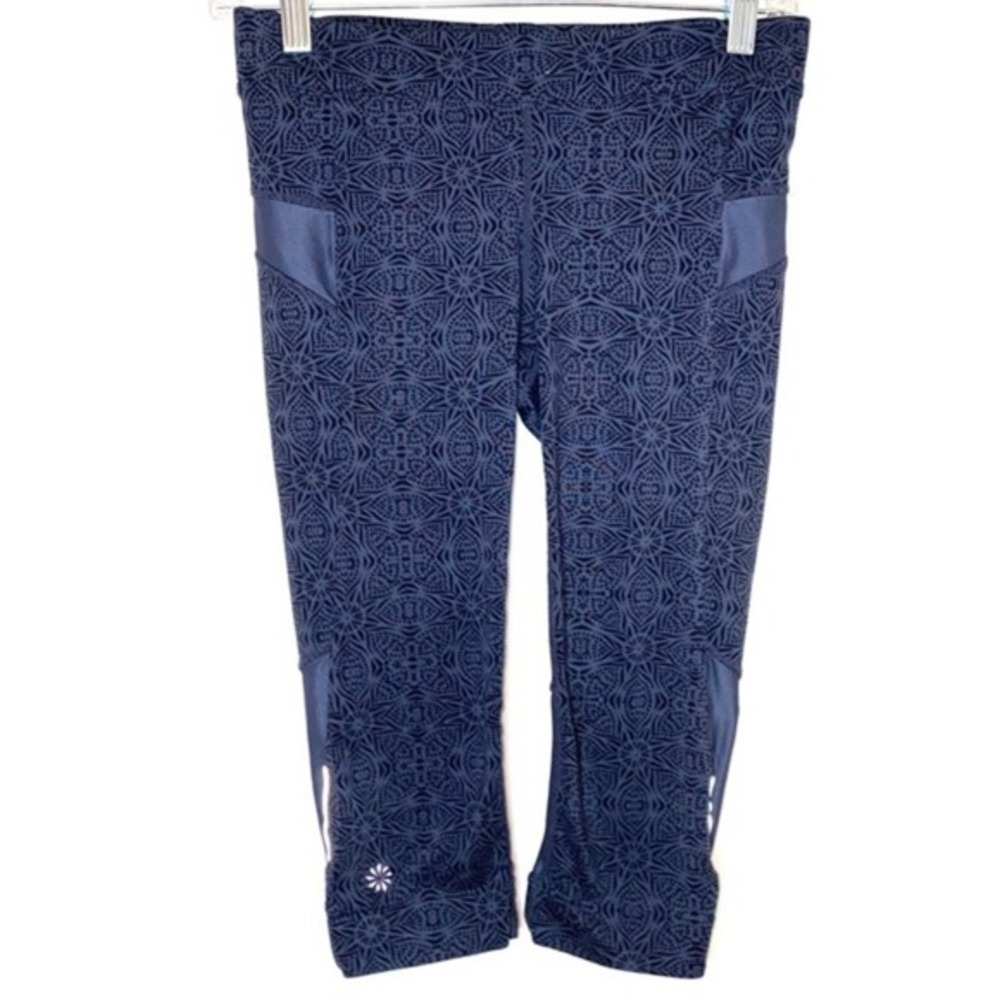 Athleta XS crop gray yoga pants mesh run